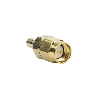 Adaptador Coaxial en Línea, de Conector SMA Macho a SMB Hembra, Oro/ Oro/ Teflón.