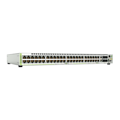 Switch Stackeable Capa 3, 48 puertos 10/100/1000Mbps + 2 puertos SFP Combo + 2 puertos SFP+ 10G Stacking