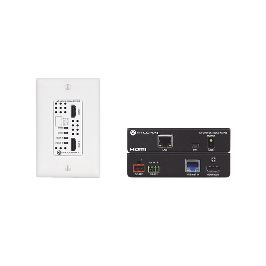 ATLONA 2X HDMI HDBASET WALL TRANSMITTER WITH 4K RECEIVER KIT