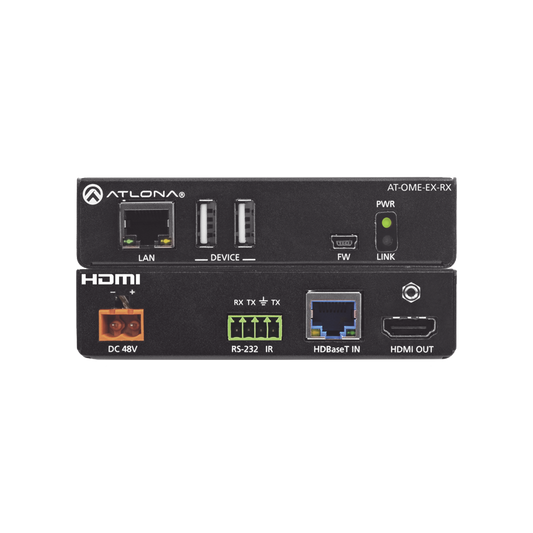 OMEGA 4K/UHD HDMI OVER HDBASET RECEIVER WITH USB ;  CONTROL AND POE