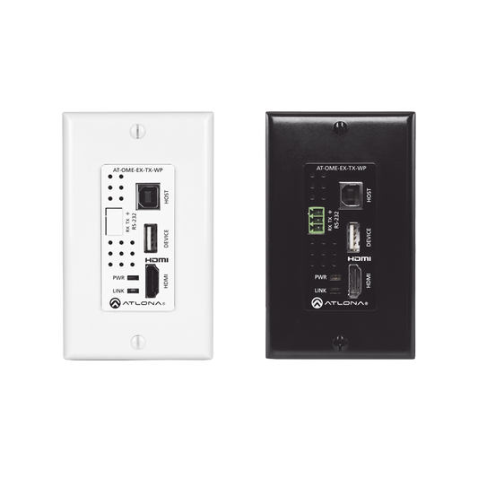 ATLONA SINGLE GANG  TX WALL PLATE WITH USB PASS THROUGH