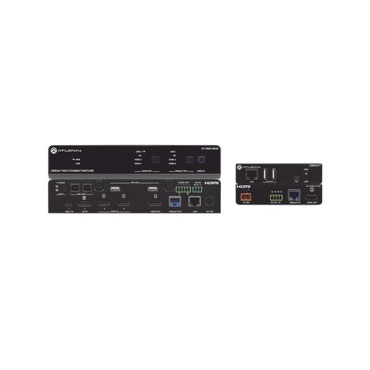 OMEGA 4X2 4K/UHD MULTIFORMAT MATRIX SWITCHER TX/RX KIT ;  WITH HDMI ;  USB-C ;  DISPLA