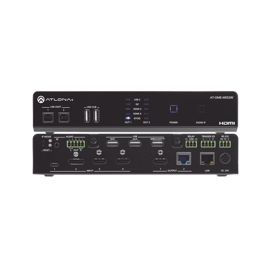 OMEGA 5X2 4K/UHD MULTIFORMAT MATRIX SWITCHER ;  WITH WIRELESS CASTING  ; HDMI ;  USB-C