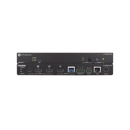 OMEGA SWITCHING TRANSMITTER WITH 2X HDMI AND 1X USB-C WITH ANALOG AUDIO OUTPUT