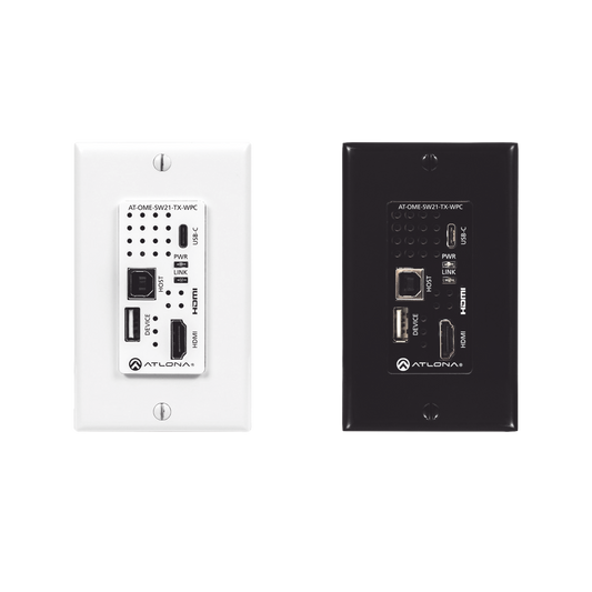 SINGLE GANG TX WALL PLATE WITH USB-C AND HDMI SUPPORTING USB DATA