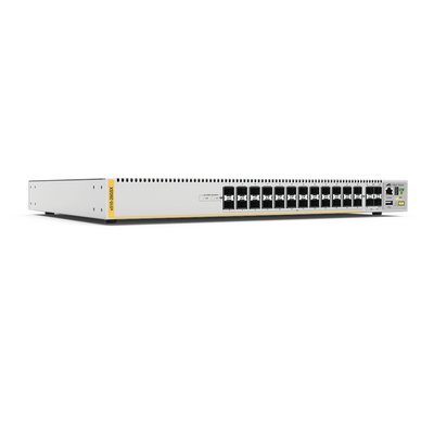 Switch Stackeable Capa 3, 24 puertos SFP Gigabit + 4 puertos SFP+ 10 G, fuente redundante