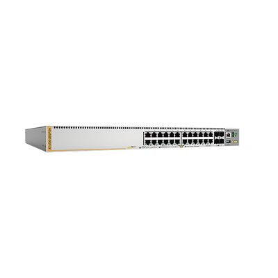 Switch PoE+ Stackeable Capa 3, 20 puertos 10/100/1000 Mbps + 4 x 100M/1G/2.5/5G-T + 4 puertos SFP+ 10 G, hasta 740 W, fuente redundante