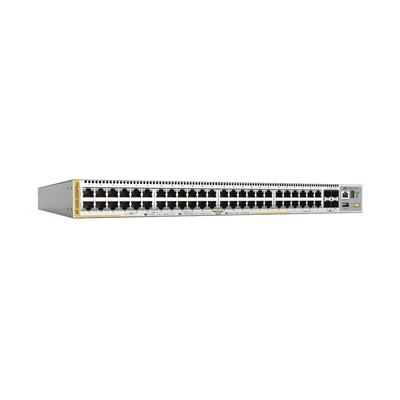 Switch PoE+ Stackeable Capa 3, 48 puertos 10/100/1000 Mbps + 4 puertos SFP+ 10 G, hasta 720 W, fuente redundante