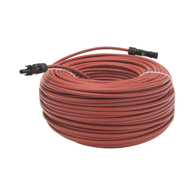 Cable Fotovoltaico 100 m, Rojo, Calibre 10 AWG con Terminales MC4 en Ambos Extremos