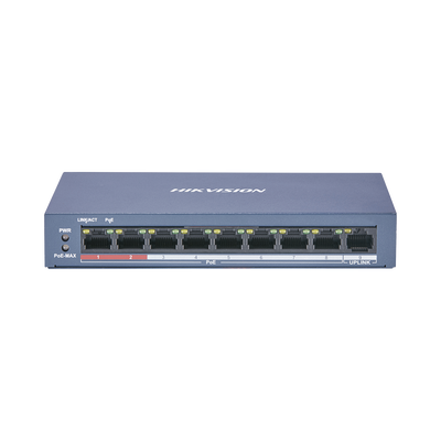 Switch PoE+ / No Administrable / 8 Puertos 10/100 Mbps PoE+ / 1 Puerto 100 Mbps Uplink / PoE hasta 250 metros / 60 W