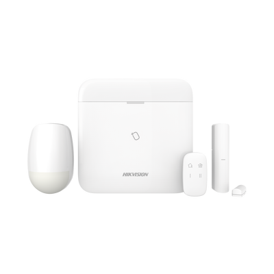 (AX PRO) Kit de Panel de Alarma Inalámbrico de Hikvision / Soporta 96 Zonas / Lector de Tag integrado / 3G/4G, Wi-Fi y Ethernet / Incluye Batería de respaldo / Compatible con los Accesorios AX PRO.