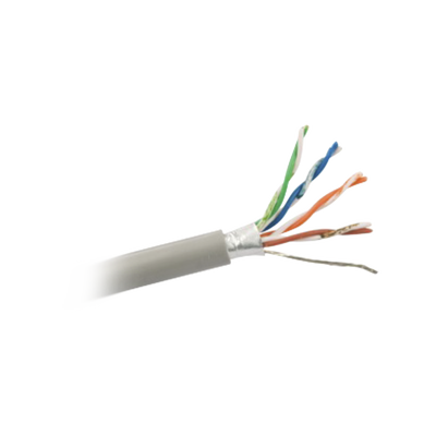 Retazo de 1 mt de Cable Cat5e FTP, ESCUT, UL, CMR, color Gris, para aplicaciones en CCTV y redes de datos. Uso en intemperie.