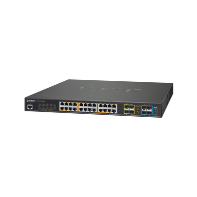 Switch Administrable L2+ 24 puertos 10/100/1000 Mbps c/Ultra PoE 600 Watts, 4 Puertos 10G SFP+