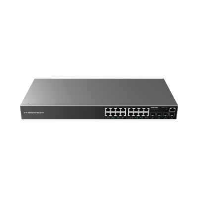 Switch Gigabit Administrable / 16 puertos 10/100/1000 Mbps + 4 Puertos SFP Uplink / Compatible con GWN Cloud.