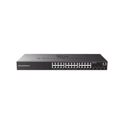 Switch Gigabit Administrable / 24 puertos 10/100/1000 Mbps + 4 Puertos SFP Uplink / Compatible con GWN Cloud.