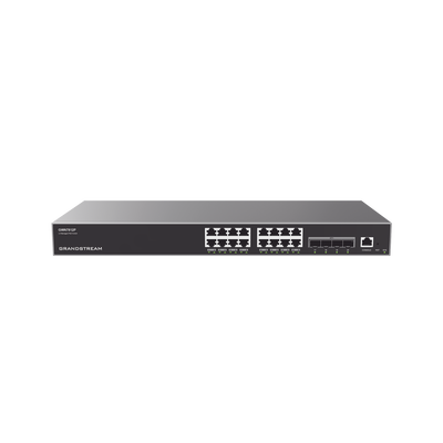 Switch Gigabit PoE+ Administrable / 16 puertos 10/100/1000 Mbps + 4 Puertos SFP+ 10G Uplink / Hasta 240W / Compatible con GWN Cloud.