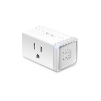 Mini tomacorriente inteligente Wi-Fi, 100 - 120V~, 50/60Hz, 15.0A, compatible con Amazon Alexa y Google Assistant, color blanco.