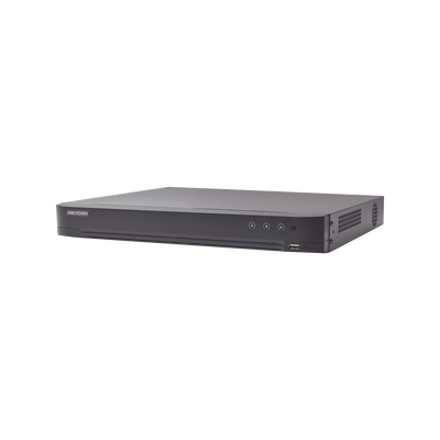 (ACUSENSE / Evita Falsas Alarmas) DVR 8 Megapixel / 8 Canales TURBOHD + 4 Canales IP / 1 Bahía de Disco Duro / Audio por Coaxitron / H.265+