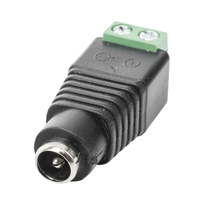 Adaptador Hembra Tipo Jack de 3.5 mm polarizado de 12 Vcc / Terminales Tipo Tornillo / Polarizado (+/-) / Ideal para Cámaras de CCTV.