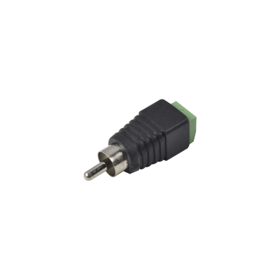 Adaptador RCA MACHO Tipo Jack Polarizado / Terminales Tipo Tornillo / Polarizado (+/-) / Recomendado para Video y AUDIO en sistemas de CCTV a 2 Hilos.