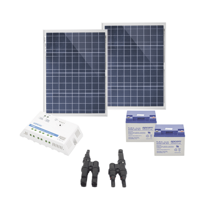 Kit Solar de 12 Vcd para alimentar equipos con consumo de 25W