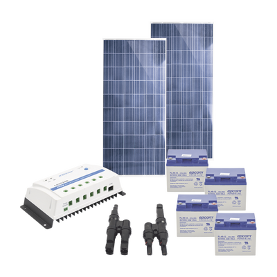 Kit Solar de 12 /24 Vcd para alimentar equipos con consumo de 30W