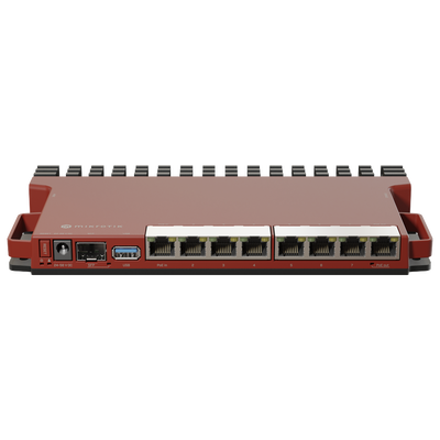 Router Board, 8 Puertos Gigabit + 1 puerto PoE-Out Pasivo, 1 Puerto SFP, Licencia Nivel 5 y montaje en Rack