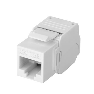 Módulo Jack Keystone Cat5e (toolless), con terminación en ángulo 180 º Color Blanco, Compatible con Faceplate y Patchpanel Linkedpro