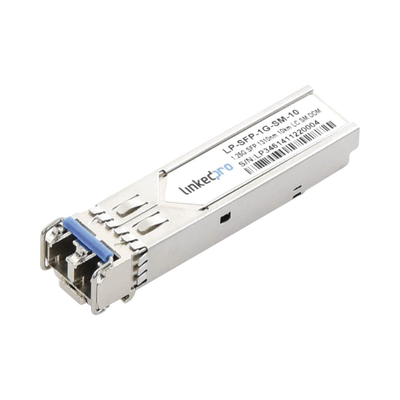 Transceptor SFP (Mini-Gbic) / Monomodo / 1.25 Gbps de velocidad / Conectores LC Dúplex / Hasta 10 km de Distancia