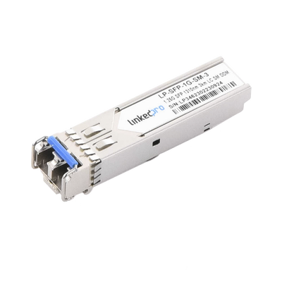 Transceptor SFP (Mini-Gbic) / Monomodo / 1.25 Gbps de velocidad / Conectores LC Dúplex / Hasta 3 km de Distancia