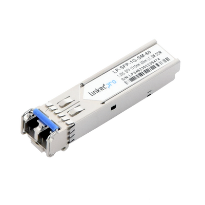 Transceptor SFP (Mini-Gbic) / Monomodo / 1.25 Gbps de velocidad / Conectores LC Dúplex / Hasta 60 km de Distancia