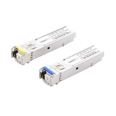 Transceptores Bidireccionales SFP (Mini-Gbic) / Monomodo / 1.25 Gbps de velocidad / Conector LC / Hasta 3 km de Distancia / 2 Piezas