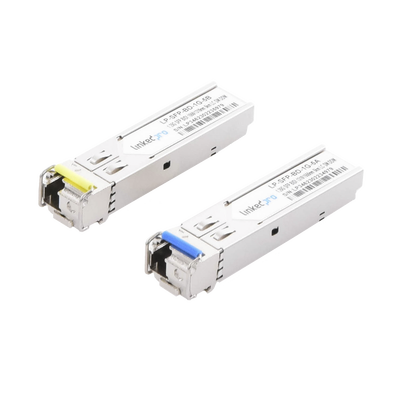 Transceptores Bidireccionales SFP (Mini-Gbic) / Monomodo / 1.25 Gbps de velocidad / Conector LC / Hasta 5 km de Distancia / 2 Piezas