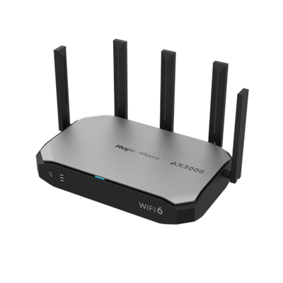 Router inalámbrico Wi-Fi 6 empresarial todo en uno, 2976 Mbps, hasta 180 usuarios, 5 puertos GE, 5 antenas externas (de 5 dBi), Incorpora Reyee Mesh