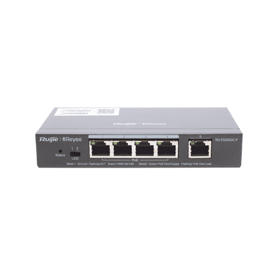 Switch PoE Inteligente Administrable en la Nube de 5 Puertos Gigabit, 4 PoE+, 54W.