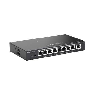 Switch PoE gigabit inteligente con 9 puertos gigabit, 8 puertos PoE+ hasta 120W, reconocimiento de cámaras IP, valor único para redes CCTV, gestionable en la nube