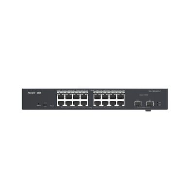 Switch PoE Gigabit Inteligente de 18 Puertos Gestionable en la Nube, 16 Puertos Gigabit PoE+, 2 SFP, Reconocimiento de cámaras IP, valor único para redes CCTV, Prevención automática de bucles para asegurar la continuidad del se