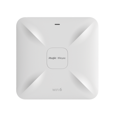 Punto de acceso Wi-Fi 6 de techo para interior 360°, doble banda, 2.97 Gbps, hasta 512 usuarios, 1 puerto GE + 1 puerto de 2.5GE, portal cautivo standalone, soporta Reyee Mesh