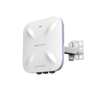 Punto de acceso Wi-Fi 6 para exterior 360°, IP 68, doble banda 4x4, 5.95 Gbps, puerto SFP de 2.5GE ideal para fibra óptica, hasta 512 usuarios, protección hasta 4 kV y protección contra erosión eólica, compatible con