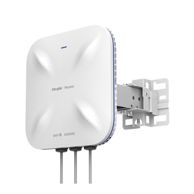 Punto de acceso Wi-Fi 6 direccional para exterior, IP 68, doble banda 4x4, 5.95 Gbps, puerto SFP de 2.5GE ideal para fibra óptica, hasta 512 usuarios, protección hasta 4 kV y protección contra erosión eólica, reyee mesh