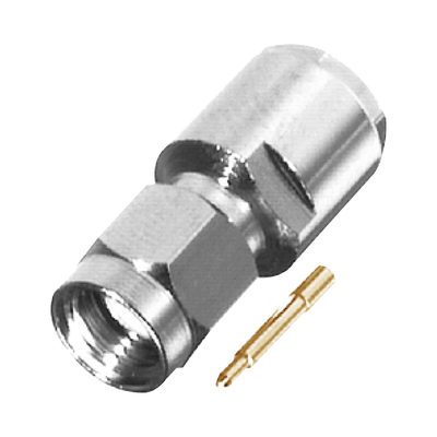 Conector SMA Macho de Rosca para RG-58/U, LMR-195, Grupo C, Níquel/ Oro/ Teflón.â€‹