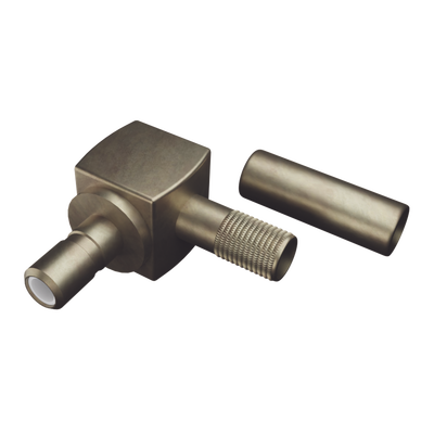 Conector SSMB Hembra en Ángulo Recto, Anillo Plegable para Cable RG-316/U, Grupo B, Oro/ Oro/ Teflón.