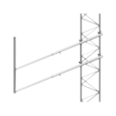 Brazo tipo "F" para tramos STZ-90G, galvanizado por Inmersión Caliente.