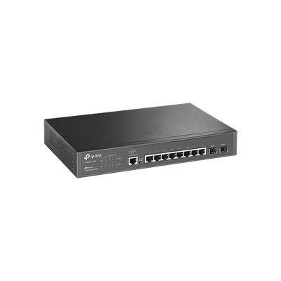 Switch JetStream Gigabit administrable Capa 2, 8 puertos 10/100/1000 Mbps + 2 puertos SFP