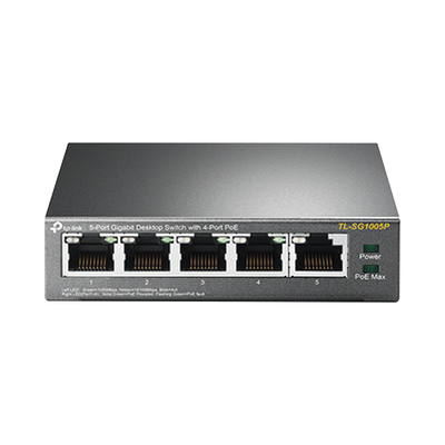 Switch PoE Gigabit de 5 puertos, con 4 puertos PoE 802.3af/at de hasta 56 W