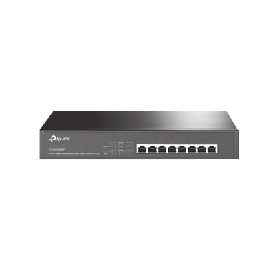 Switch Gigabit PoE+ no administrable de 8 puertos 10/100/1000 Mbps y 8 puertos PoE para escritorio