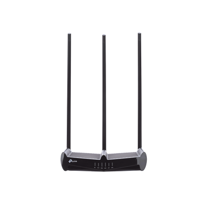 Router Inalámbrico de Alta Potencia, 2.4 GHz, 450 Mbps, 3 antenas externas omnidireccional 9 dBi, 4 Puertos LAN 10/100 Mbps, 1 Puerto WAN 10/100 Mbps, control de ancho de banda