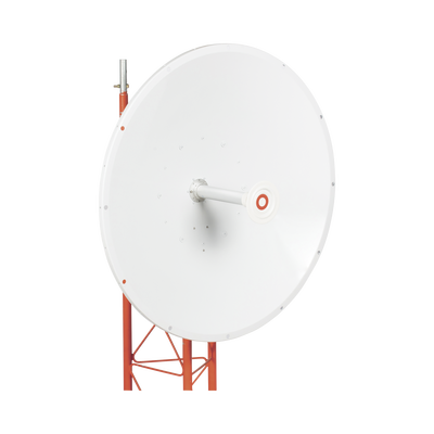 Antena direccional de 3ft, 4.9 a 6.5 GHz, Ganancia 34 dBi, Conectores SMA, Polarización doble, incluye montaje para torre o mástil 