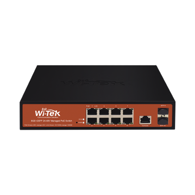  Switch Administrable de 8 Puertos Gigabit Ethernet con PoE 802.3 af/at y 24V/48V Pasivo Mixto + 2 SFP Gigabit, 150 W