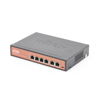 Switch PoE (802.3af/at/bt) / No administrable de largo alcance / Hasta 250m / 4x10/100Mbps (PoE) + 2x10/100Mbps Uplink / Presupuesto 65 W